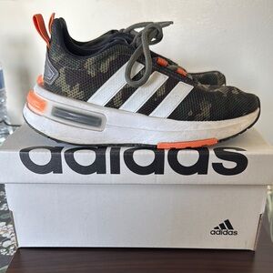 Adidas Kids Camouflage Sneakers - Green and Orange